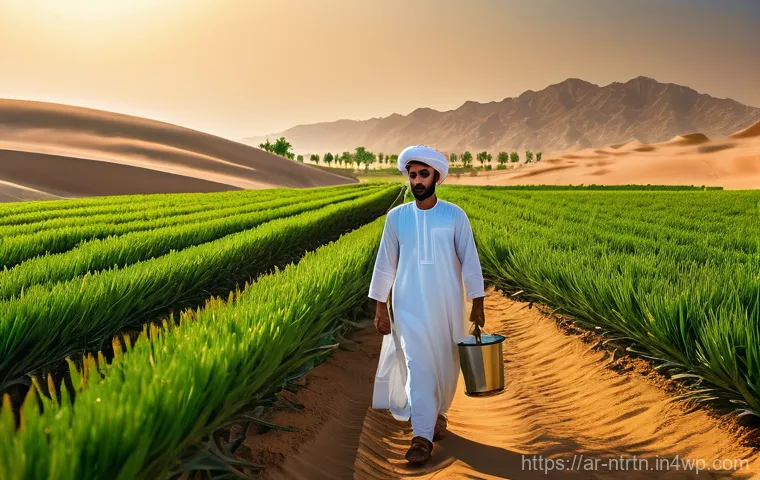 농업에서의 바이오기술의 활용 - **Prompt 1: Desert Bloom of Biotechnology**
"A breathtaking panoramic view of a once arid desert...