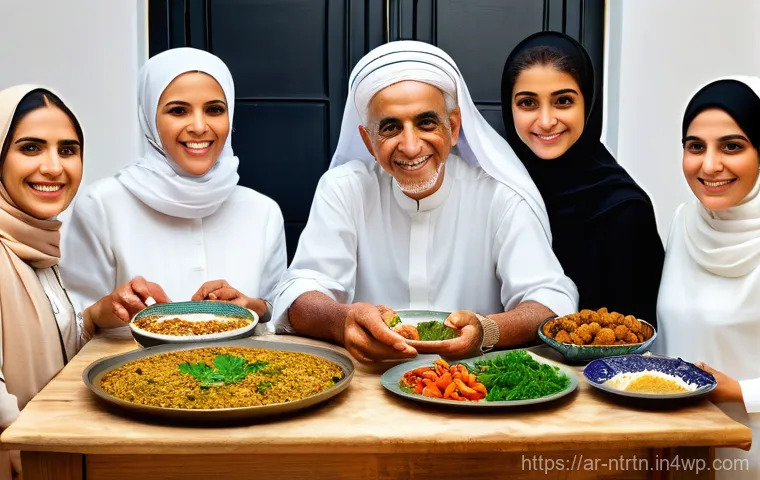 미래 식량 기술에 대한 소비자의 인식 변화 - **Image Prompt: Bridging Culinary Traditions in an Arab Home**
    "A warm and inviting scene inside...